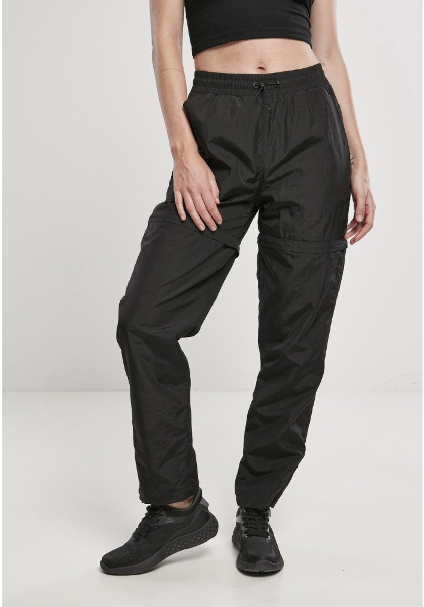 Urban Classics Shiny Crinkle Nylon Zip Broek M Zwart