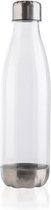 Xd Collection Waterfles 500 Ml Kunststof/rvs Transparant/zilver