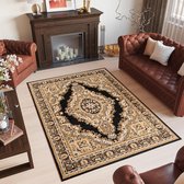 Tapiso Bali PP Vloerkleed Oosters Laagpolig Beige Tapijt Maat- 160x220