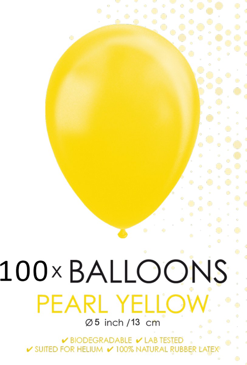 100 Kleine ballonnen parel geel.