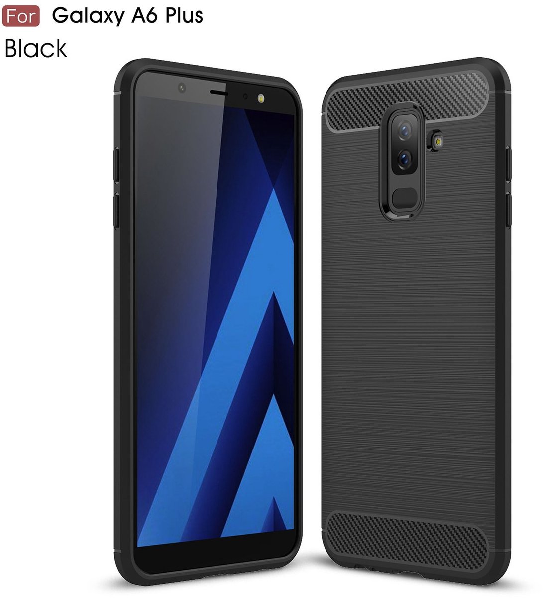 Soft Bruchem TPU Hoesje voor Samsung Galaxy A6+ (2018) - Matt Zwart - van Bixb