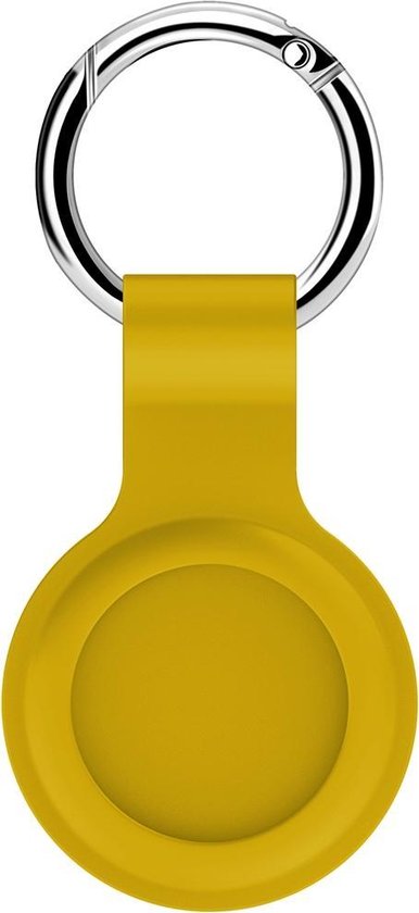 By Qubix AirTag case shock series - siliconen sleutelhanger met ring - geel