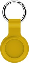 By Qubix - AirTag case shock series - siliconen sleutelhanger met ring - geel