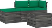 Medina 4-delige Loungeset met kussens pallet massief grenenhout