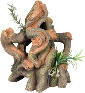 Aquarium decoratie Dio Wortels met Plant  - 20 x 16 x 21 cm - Bruin - 20 x 16 x 21 cm