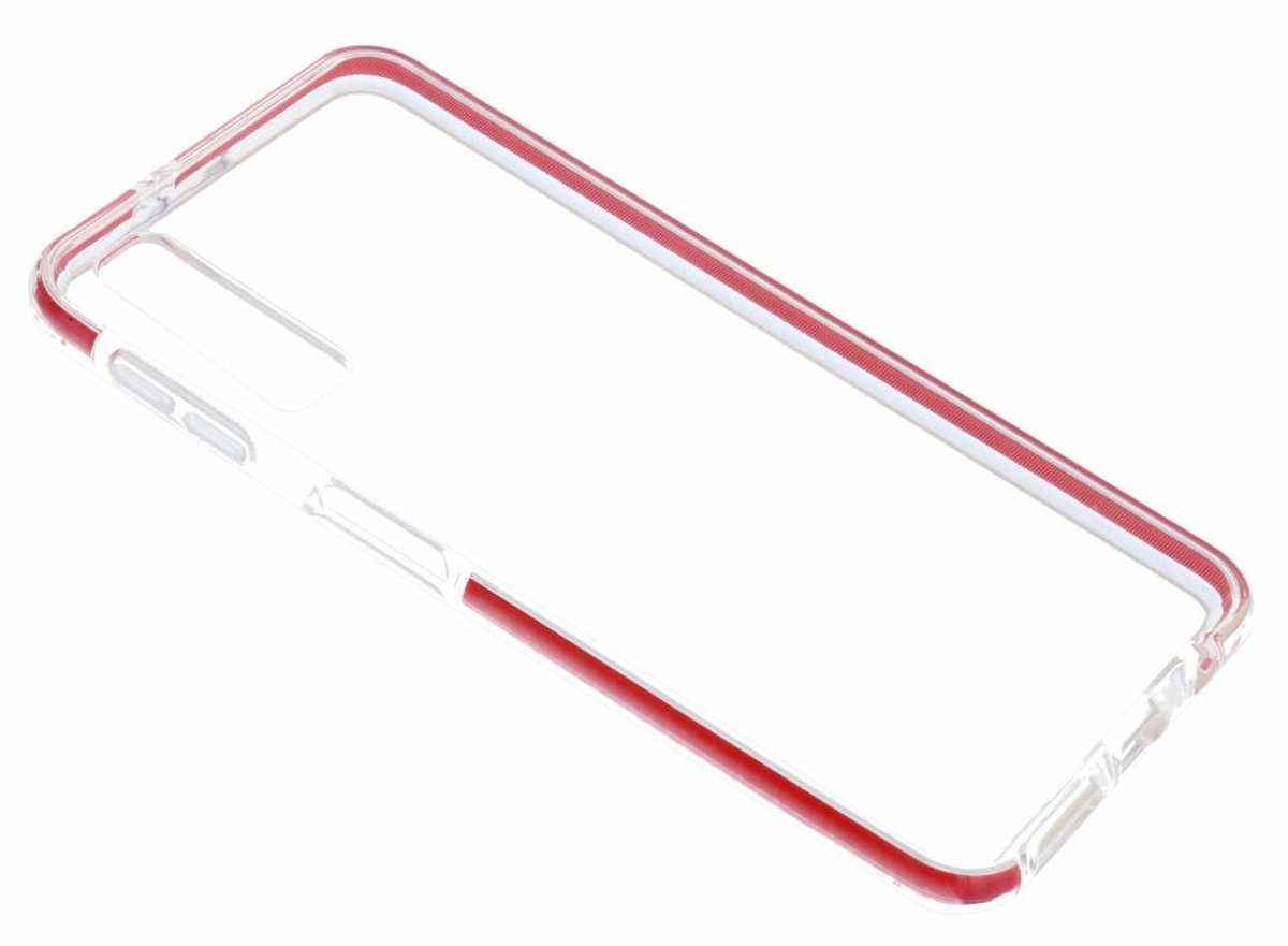 Hoesje Geschikt Voor Samsung Galaxy A50s/A30s Rood &Transparant Anti Shock Back hoesje