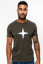 Haze & Finn T-shirt Tee Star Logo Me 0011 Army Green Mannen Maat - XXL