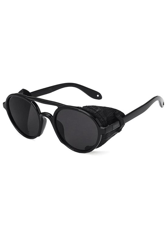 KIMU motor zonnebril avator zwart motorbril - vintage retro seventies carrera-look