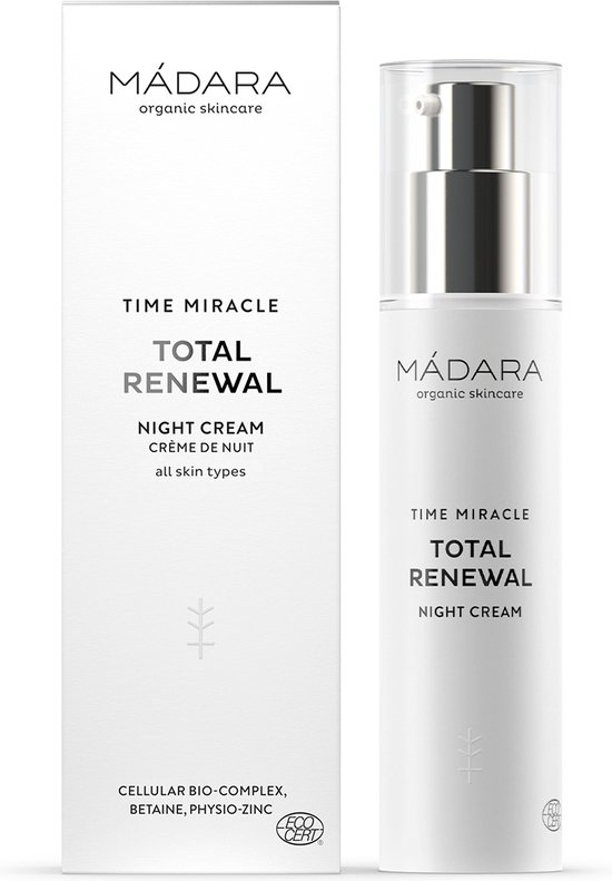 MÁDARA Time Miracle Nachtcreme 50 ml - hyaluronzuur - physio zinc - vegan