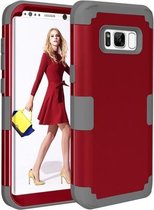 Voor Galaxy S8 Dropproof 3 in 1 siliconen hoes voor mobiele telefoon (rood)