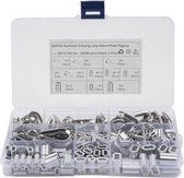 240 STUKS M1.5 / M2 / M3 / M4 / M5 304 roestvrij staal kabel touw vingerhoed driehoek ring met 8-vormige aluminium kap