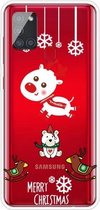 Voor Samsung Galaxy A21s Christmas Series Clear TPU beschermhoes (Trojan Bear Deer)