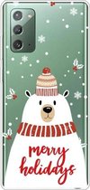 Voor Samsung Galaxy Note20 Christmas Series Clear TPU beschermhoes (sjaal White Bear)