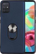 Voor Samsung Galaxy M51 360 roterende multifunctionele stent pc + TPU-hoes met magnetische onzichtbare houder (marineblauw)