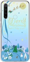 Voor Xiaomi Redmi Note 8 Trendy schattig kerstpatroon doorzichtig TPU beschermhoes (Ice World)