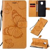 Voor Xiaomi Redmi Note 9 Pro 3D Vlinders Embossing Patroon Horizontale Flip Leren Case met Houder & Kaartsleuf & Portemonnee (Geel)