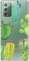 Voor Samsung Galaxy Note20 schokbestendig geverfd transparant TPU beschermhoes (cactus)