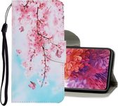 Voor Samsung Galaxy S20 FE 5G / S20 Lite Gekleurde tekening patroon Horizontale Flip PU lederen tas met houder & kaartsleuven & portemonnee & lanyard (kersenbloesems)