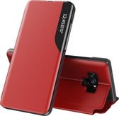 Voor Samsung Galaxy Note 9 Zijdisplay Magnetische schokbestendige horizontale flip lederen tas met houder (rood)