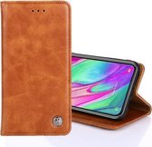 Voor Samsung Galaxy A70 niet-magnetische retro textuur horizontale flip lederen tas met houder & kaartsleuven & portemonnee (bruin)