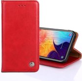 Voor Samsung Galaxy A10s niet-magnetische retro textuur horizontale flip lederen tas met houder & kaartsleuven & portemonnee (rood)