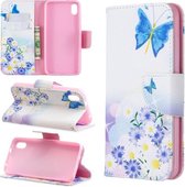 Gekleurde tekening patroon horizontale flip lederen tas met houder & kaartsleuven & portemonnee voor Xiaomi Redmi 7A (Butterfly Love)