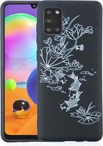 Voor Samsung Galaxy A31 Painted Pattern Soft TPU Case (Lotus Pond)