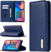 Voor Samsung Galaxy A20 & A30 2 in 1 afneembare magnetische horizontale flip lederen tas met houder & kaartsleuven & portemonnee (blauw)