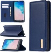 Voor Samsung Galaxy S10 2 in 1 afneembare magnetische horizontale flip lederen tas met houder & kaartsleuven & portemonnee (blauw)