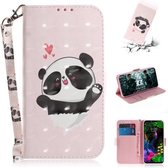 3D Schilderen Patroon Gekleurde Tekening Horizontale Flip Leren Case met Houder & Kaartsleuven & Portemonnee Voor LG G8 ThinQ (Love Bear)
