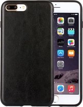 Voor iPhone 8 Plus & 7 Plus Crazy Horse Texture PU + TPU beschermende achterkant van de behuizing (zwart)
