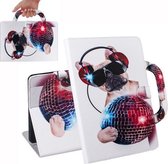 Voor Lenovo Tab M10 FHD REL TB-X605 Draagbare Gekleurde Tekening Horizontale Flip Lederen Case met Houder & Kaartsleuven & Portemonnee (Mode Hond)