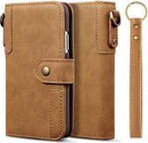 Voor Galaxy S10e Koeienhuid Textuur Horizontale Flip Leren Case met Houder & Kaartsleuven & Portemonnee & Lanyard (Bruin)