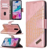 Voor xiaomi redmi 8 bijpassende kleur krokodil textuur horizontale flip pu lederen tas met portemonnee & houder & kaartsleuven (rose goud)