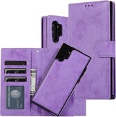 Voor Samsung Galaxy Note10 + Retro 2 in 1 afneembare magnetische horizontale flip TPU + PU lederen tas met houder & kaartsleuven & fotolijst & portemonnee (paars)
