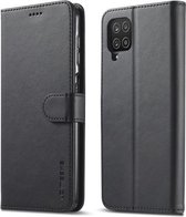 Voor Samsung Galaxy A12 LC.IMEEKE Kalfsstructuur Horizontale flip lederen tas, met houder & kaartsleuven & portemonnee & fotolijst (zwart)