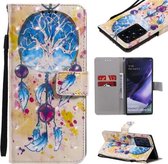 Voor Samsung Galaxy Note 20 Ultra 3D Schilderen Horizontale Flip Leren Case met Houder & Kaartsleuf & Lanyard (Windgong)