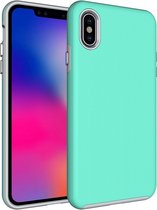 Apple iPhone Xs Max Hoesje - Mobigear - Anti-Slip Serie - Hard Kunststof Backcover - Turquoise - Hoesje Geschikt Voor Apple iPhone Xs Max