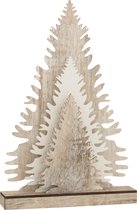 J-Line Deco Winter Sparren Led Hout Beige