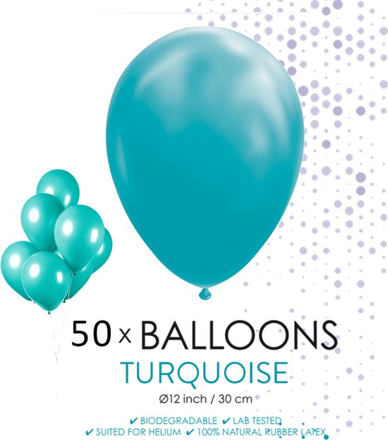 Globos Ballonnen 30,5 Cm Latex Turquoise 50 Stuks