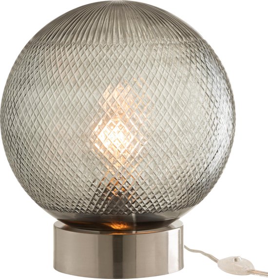 Aan de overkant Zuinig Zonsverduistering J-Line Tafel Lamp Bol Glas Zilver - H 27 cm | bol.com