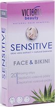 Victoria-beauty - Depilatory wax strips for face and bikini area Sensitiv e (Face & Bikini Waxing Strips) 20 pcs (L)