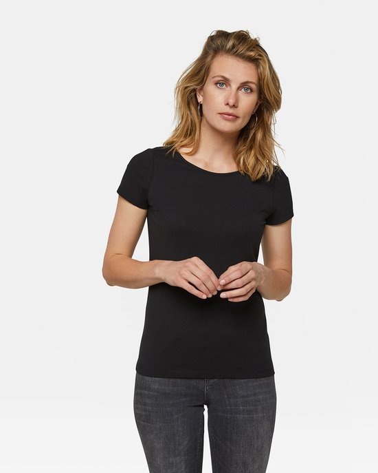 WE Fashion Dames T-shirt van biologisch katoen - Maat M