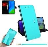 Voor Huawei P Smart 2020 Lmitated Spiegeloppervlak Horizontale Flip Leren Case met Houder & Kaartsleuven & Portemonnee & Lanyard (Mintgroen)