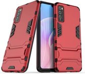 Voor Huawei Enjoy Z PC + TPU schokbestendige beschermhoes met houder (rood)