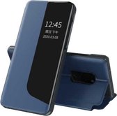 Voor Huawei Mate 20 Zijdisplay Schokbestendig Horizontaal Flip Leren Hoesje met Houder & Oproepbeantwoordfunctie & Slaap / Wakker worden (Donkerblauw)