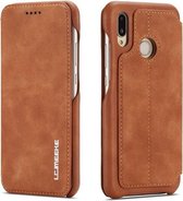 Voor Huawei P20 Lite Hon Ancient Series lederen tas met kaartsleuven & houder & portemonnee (bruin)