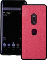 Schokbestendige stoffen textuur PC + TPU beschermhoes voor Sony Xperia XZ3 (rood)