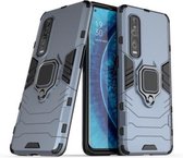 Voor OPPO Find X2 Pro PC + TPU schokbestendige beschermhoes met magnetische ringhouder (marine)