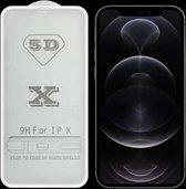 9H 5D Full Glue Full Screen gehard glasfilm voor iPhone 12/12 Pro (wit)